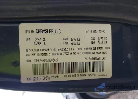 2008 Dodge Charger from USA, damaged, VIN 2B3KA43G08H200424